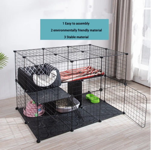 Creative DIY Assembling Pet Wire Fence Indoor Cat Cage